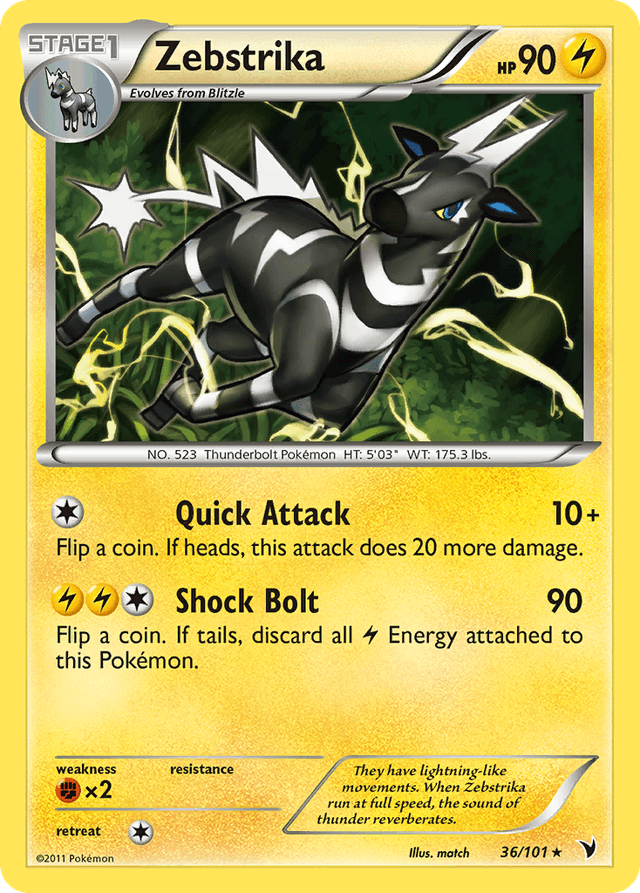 Carta Zebstrika 36/101 do set Noble Victories — Pokémon TCG | Bynx