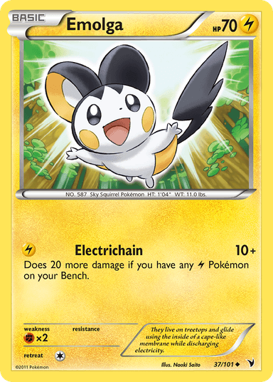 Carta Emolga 37/101 do set Noble Victories — Pokémon TCG | Bynx