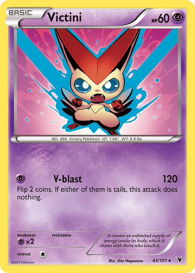 Carta Victini 43/101 do set Noble Victories — Pokémon TCG | Bynx