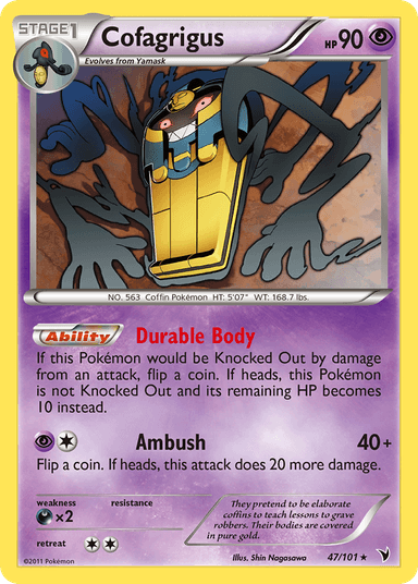 Carta Cofagrigus 47/101 do set Noble Victories — Pokémon TCG | Bynx