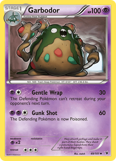 Carta Garbodor 49/101 do set Noble Victories — Pokémon TCG | Bynx