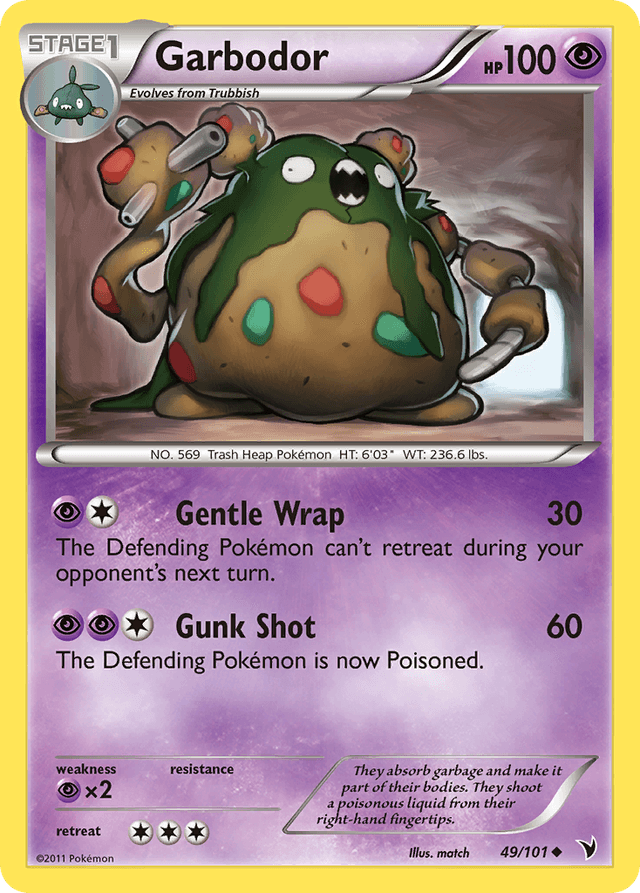 Carta Garbodor 49/101 do set Noble Victories — Pokémon TCG | Bynx