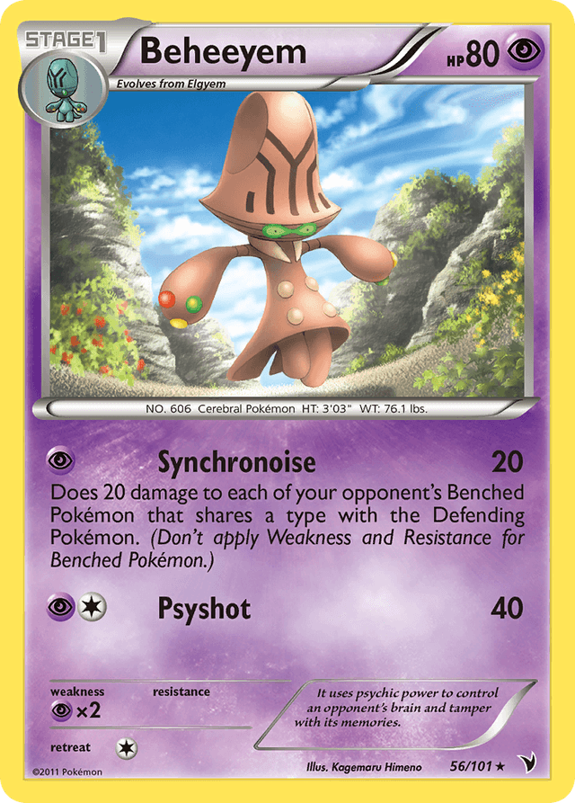 Carta Beheeyem 56/101 do set Noble Victories — Pokémon TCG | Bynx