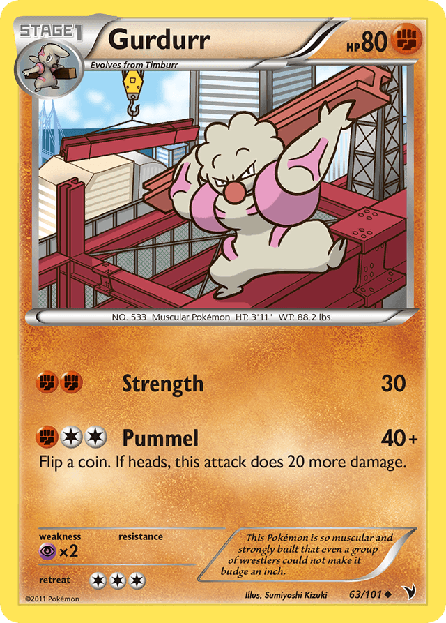 Carta Gurdurr 63/101 do set Noble Victories — Pokémon TCG | Bynx