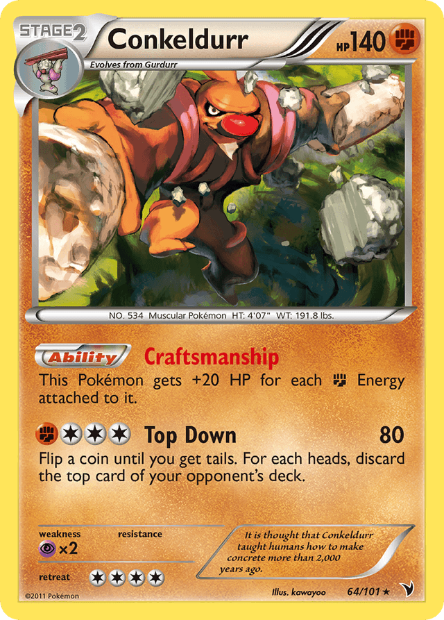 Carta Conkeldurr 64/101 do set Noble Victories — Pokémon TCG | Bynx