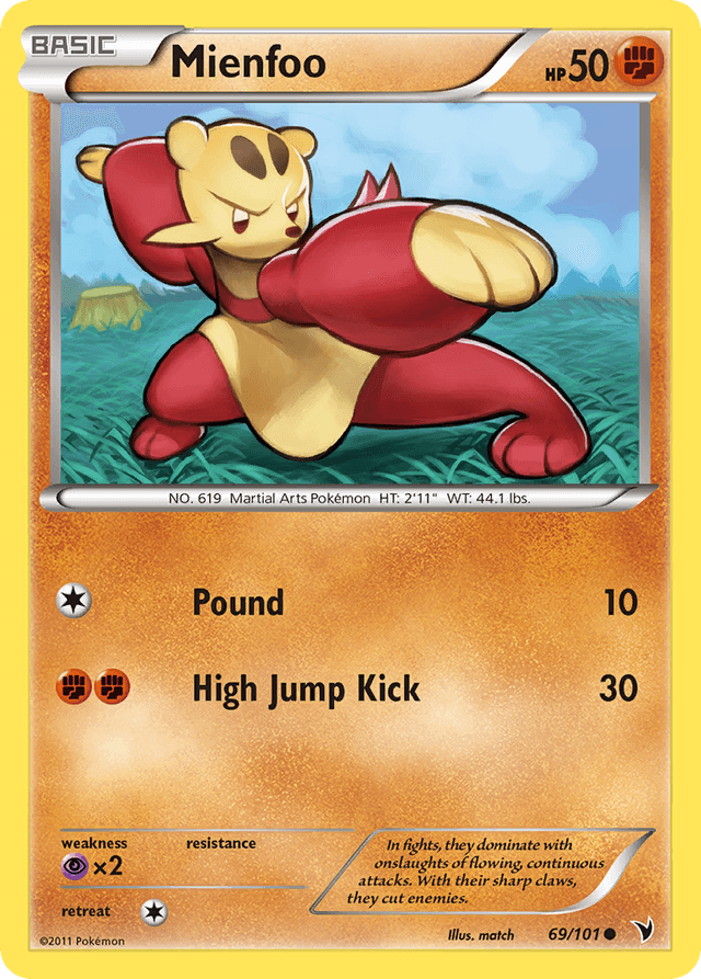 Carta Mienfoo 69/101 do set Noble Victories — Pokémon TCG | Bynx