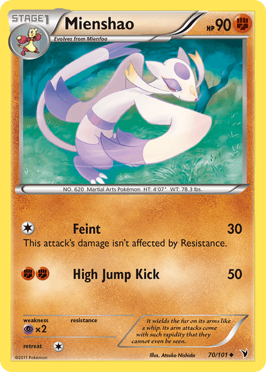 Carta Mienshao 70/101 do set Noble Victories — Pokémon TCG | Bynx