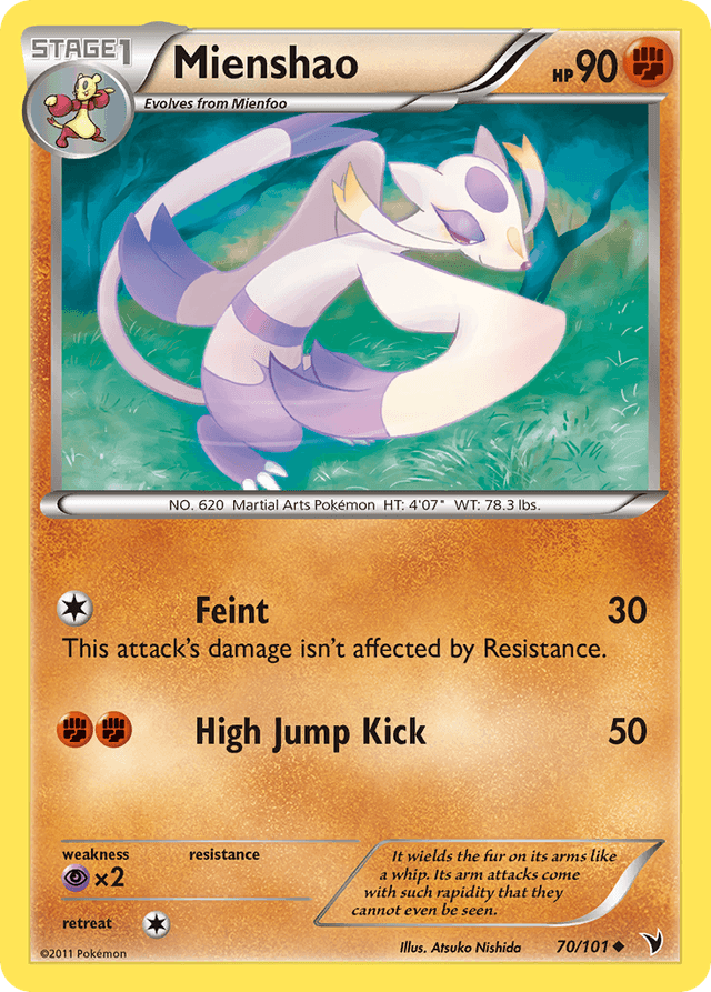 Carta Mienshao 70/101 do set Noble Victories — Pokémon TCG | Bynx