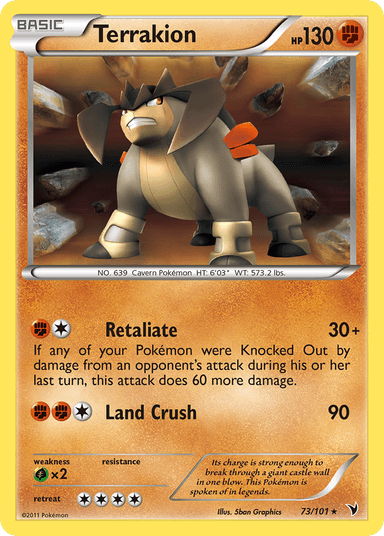 Carta Terrakion 73/101 do set Noble Victories — Pokémon TCG | Bynx