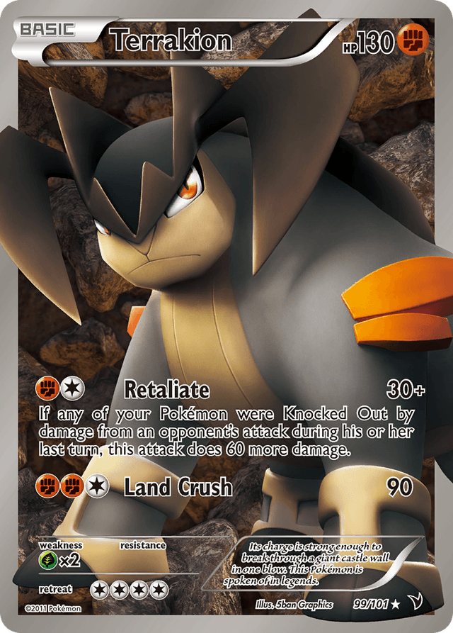 Carta Terrakion 99/101 do set Noble Victories — Pokémon TCG | Bynx