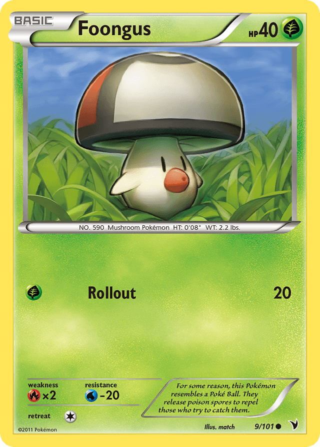 Carta Foongus 9/101 do set Noble Victories — Pokémon TCG | Bynx