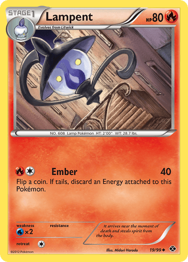 Carta Lampent 19/99 do set Next Destinies — Pokémon TCG | Bynx