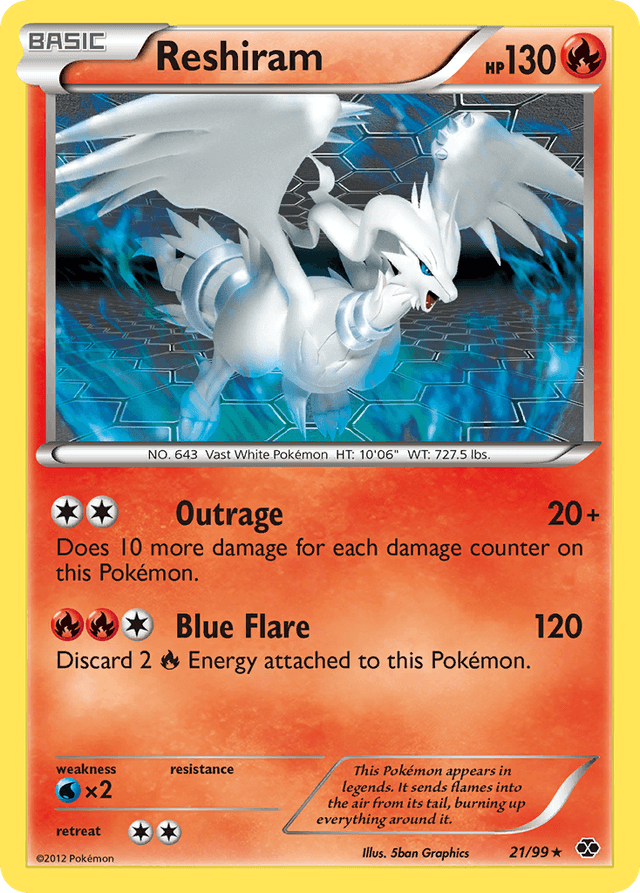 Carta Reshiram 21/99 do set Next Destinies — Pokémon TCG | Bynx