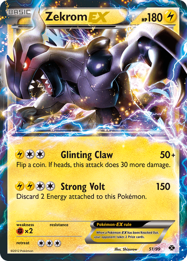 Carta Zekrom-EX 51/99 do set Next Destinies — Pokémon TCG | Bynx
