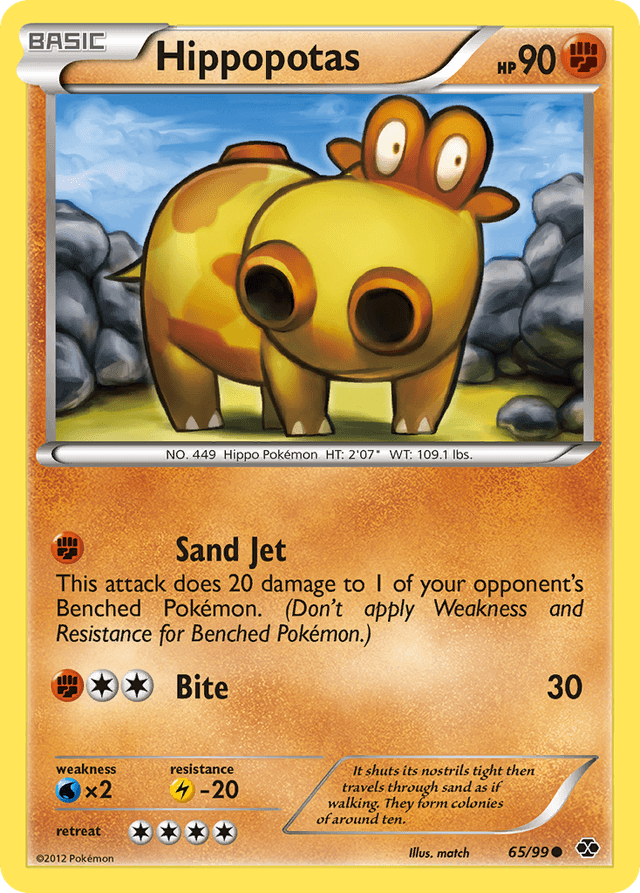 Carta Hippopotas 65/99 do set Next Destinies — Pokémon TCG | Bynx
