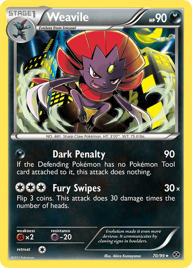 Carta Weavile 70/99 do set Next Destinies — Pokémon TCG | Bynx