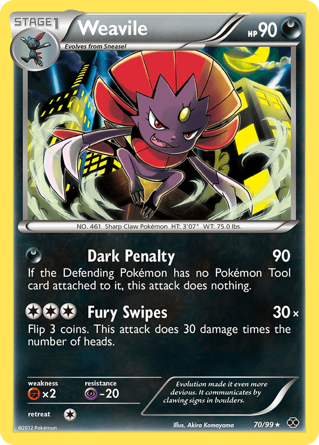 Carta Weavile 70/99 do set Next Destinies — Pokémon TCG | Bynx