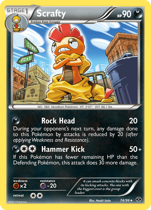 Carta Scrafty 74/99 do set Next Destinies — Pokémon TCG | Bynx