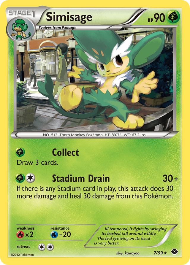 Carta Simisage 7/99 do set Next Destinies — Pokémon TCG | Bynx