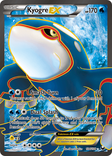 Carta Kyogre-EX 104/108 do set Dark Explorers — Pokémon TCG | Bynx