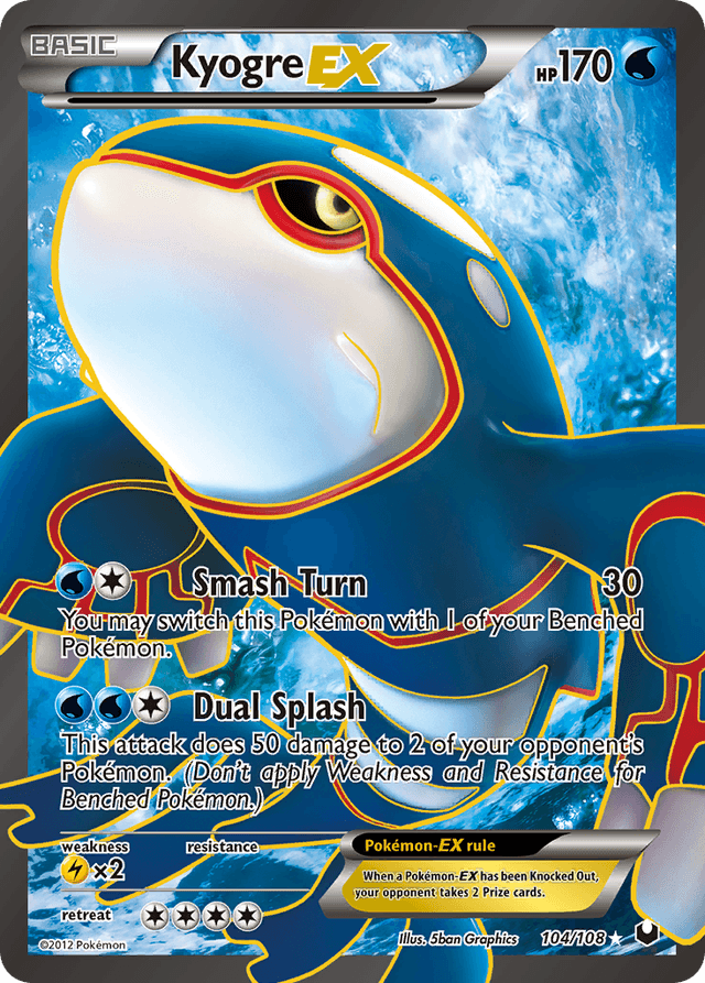 Carta Kyogre-EX 104/108 do set Dark Explorers — Pokémon TCG | Bynx