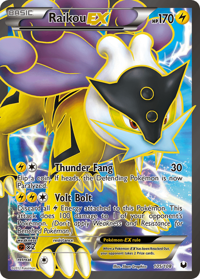 Carta Raikou-EX 105/108 do set Dark Explorers — Pokémon TCG | Bynx