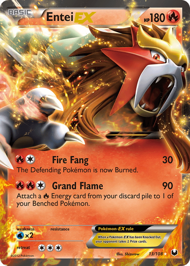 Carta Entei-EX 13/108 do set Dark Explorers — Pokémon TCG | Bynx