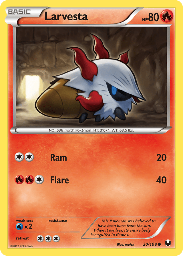 Carta Larvesta 20/108 do set Dark Explorers — Pokémon TCG | Bynx