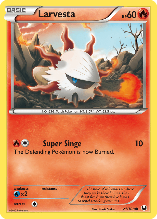 Carta Larvesta 21/108 do set Dark Explorers — Pokémon TCG | Bynx