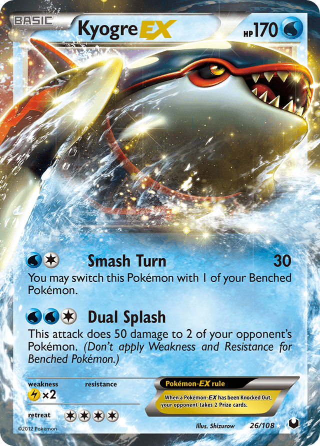 Carta Kyogre-EX 26/108 do set Dark Explorers — Pokémon TCG | Bynx