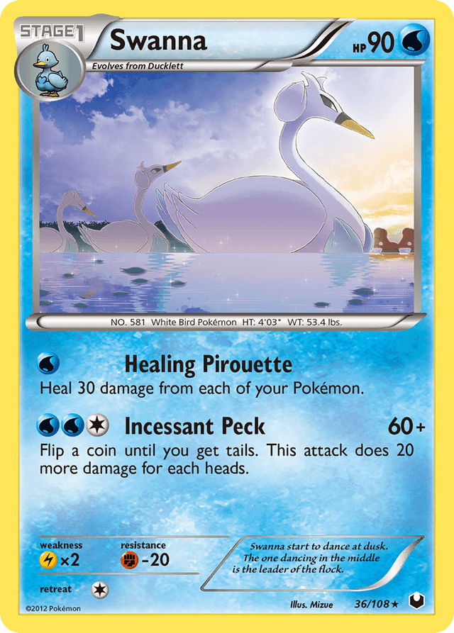 Carta Swanna 36/108 do set Dark Explorers — Pokémon TCG | Bynx