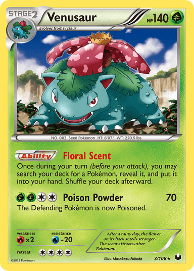 Carta Venusaur 3/108 do set Dark Explorers — Pokémon TCG | Bynx