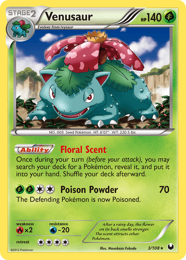 Carta Venusaur 3/108 do set Dark Explorers — Pokémon TCG | Bynx