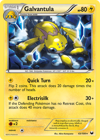 Carta Galvantula 43/108 do set Dark Explorers — Pokémon TCG | Bynx