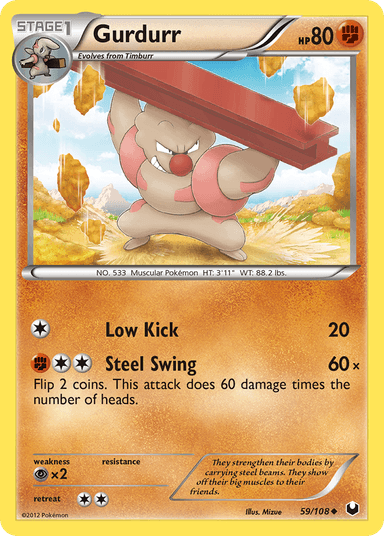 Carta Gurdurr 59/108 do set Dark Explorers — Pokémon TCG | Bynx