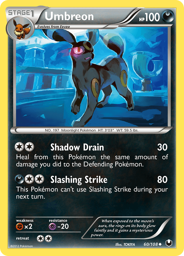 Carta Umbreon 60/108 do set Dark Explorers — Pokémon TCG | Bynx