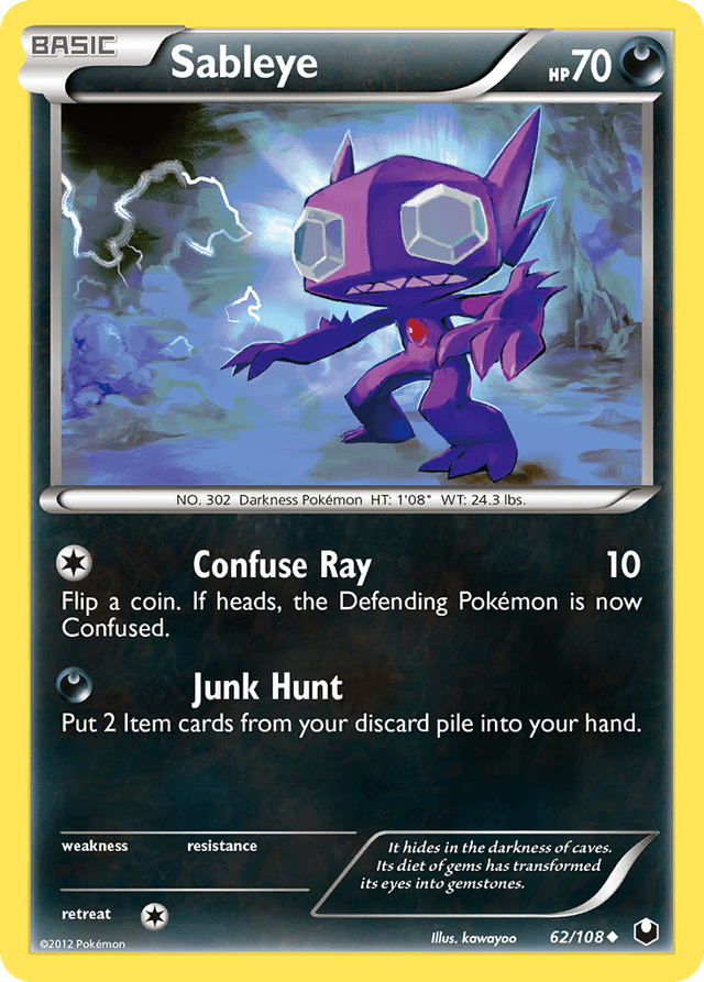 Carta Sableye 62/108 do set Dark Explorers — Pokémon TCG | Bynx
