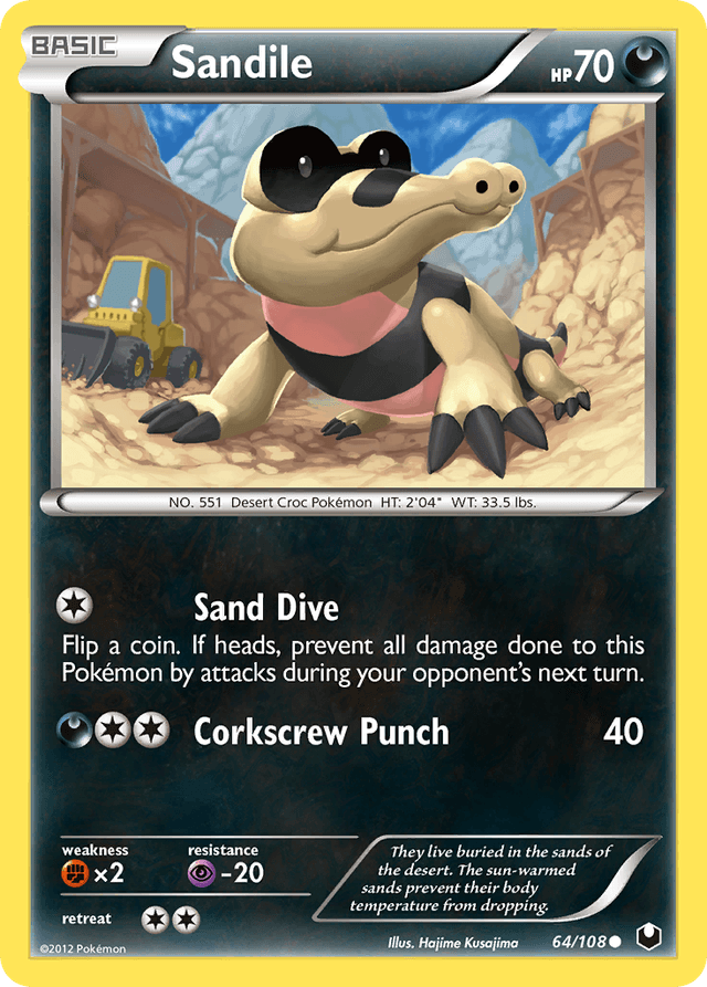 Carta Sandile 64/108 do set Dark Explorers — Pokémon TCG | Bynx