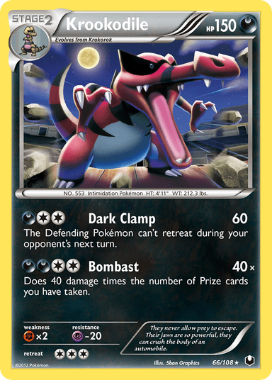 Carta Krookodile 66/108 do set Dark Explorers — Pokémon TCG | Bynx