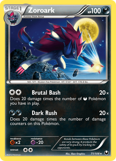 Carta Zoroark 71/108 do set Dark Explorers — Pokémon TCG | Bynx
