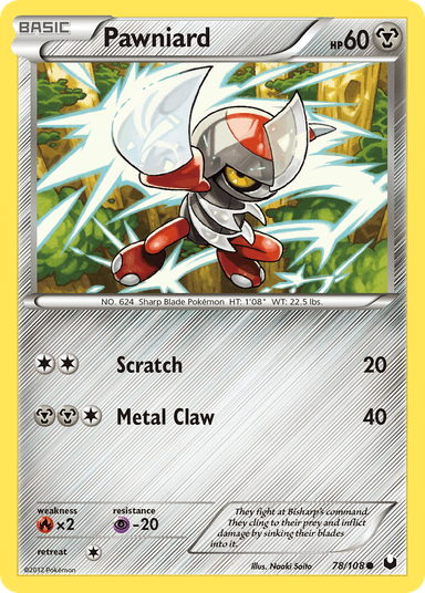 Carta Pawniard 78/108 do set Dark Explorers — Pokémon TCG | Bynx