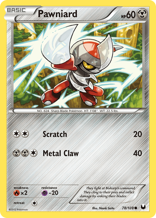 Carta Pawniard 78/108 do set Dark Explorers — Pokémon TCG | Bynx