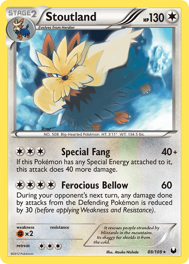 Carta Stoutland 88/108 do set Dark Explorers — Pokémon TCG | Bynx