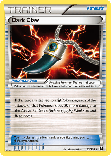 Carta Dark Claw 92/108 do set Dark Explorers — Pokémon TCG | Bynx