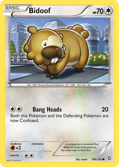 Carta Bidoof 106/124 do set Dragons Exalted — Pokémon TCG | Bynx