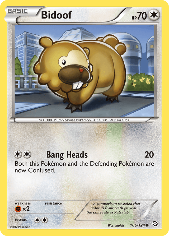 Carta Bidoof 106/124 do set Dragons Exalted — Pokémon TCG | Bynx