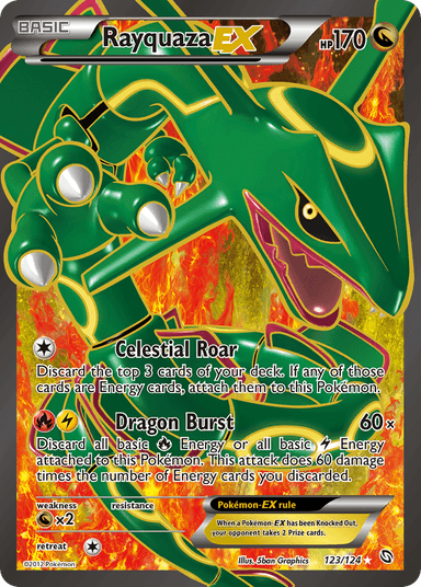 Carta Rayquaza-EX 123/124 do set Dragons Exalted — Pokémon TCG | Bynx