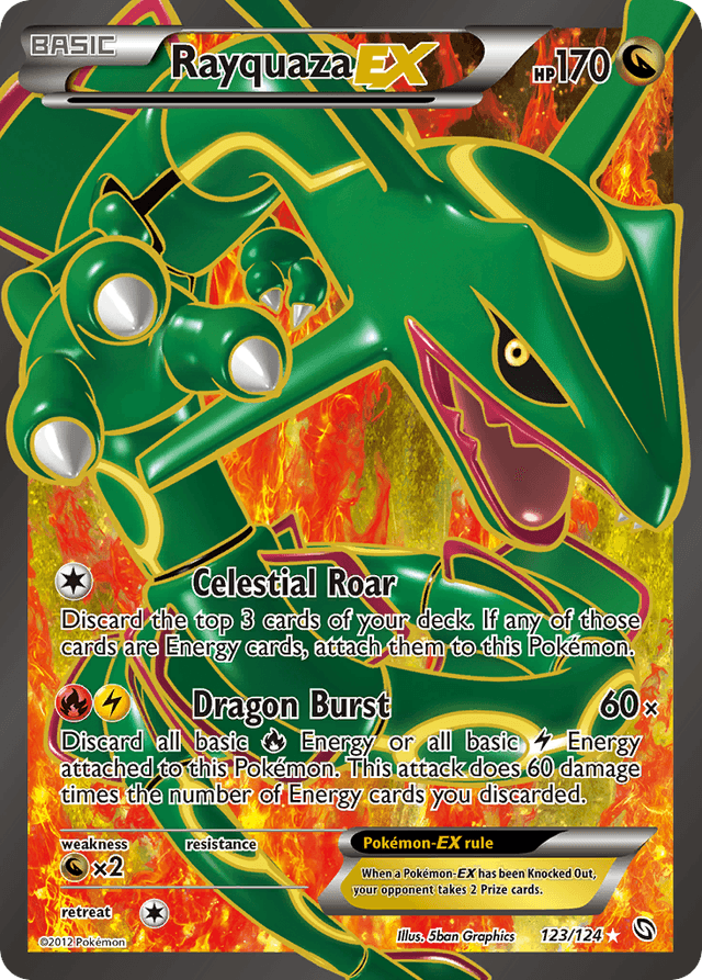 Carta Rayquaza-EX 123/124 do set Dragons Exalted — Pokémon TCG | Bynx