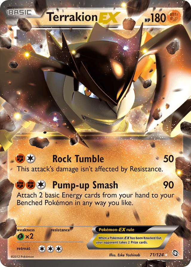 Carta Terrakion-EX 71/124 do set Dragons Exalted — Pokémon TCG | Bynx