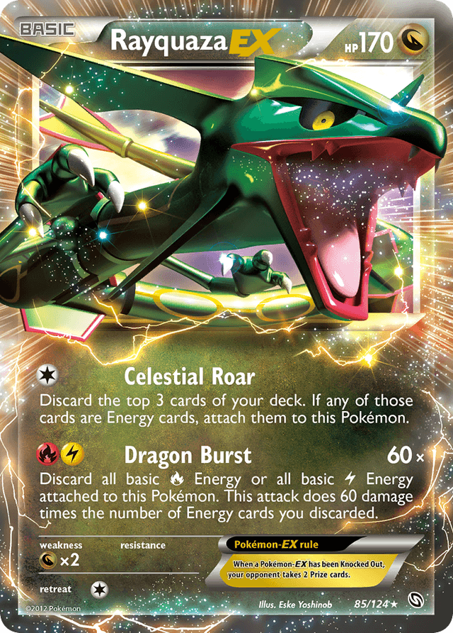Carta Rayquaza-EX 85/124 do set Dragons Exalted — Pokémon TCG | Bynx